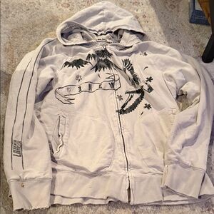 Y2K vintage LA Men's Beige Graphic Hoodie